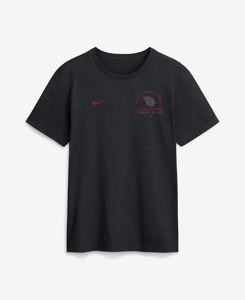 Nike Men's Black Cleveland Guardians Split Logo T-Shirt