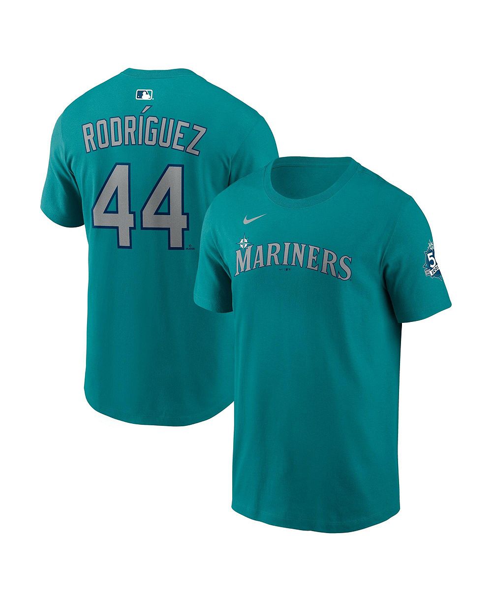 Мужская Nike Julio Rodríguez Teal Seattle Mariners Name Number T-Shirt