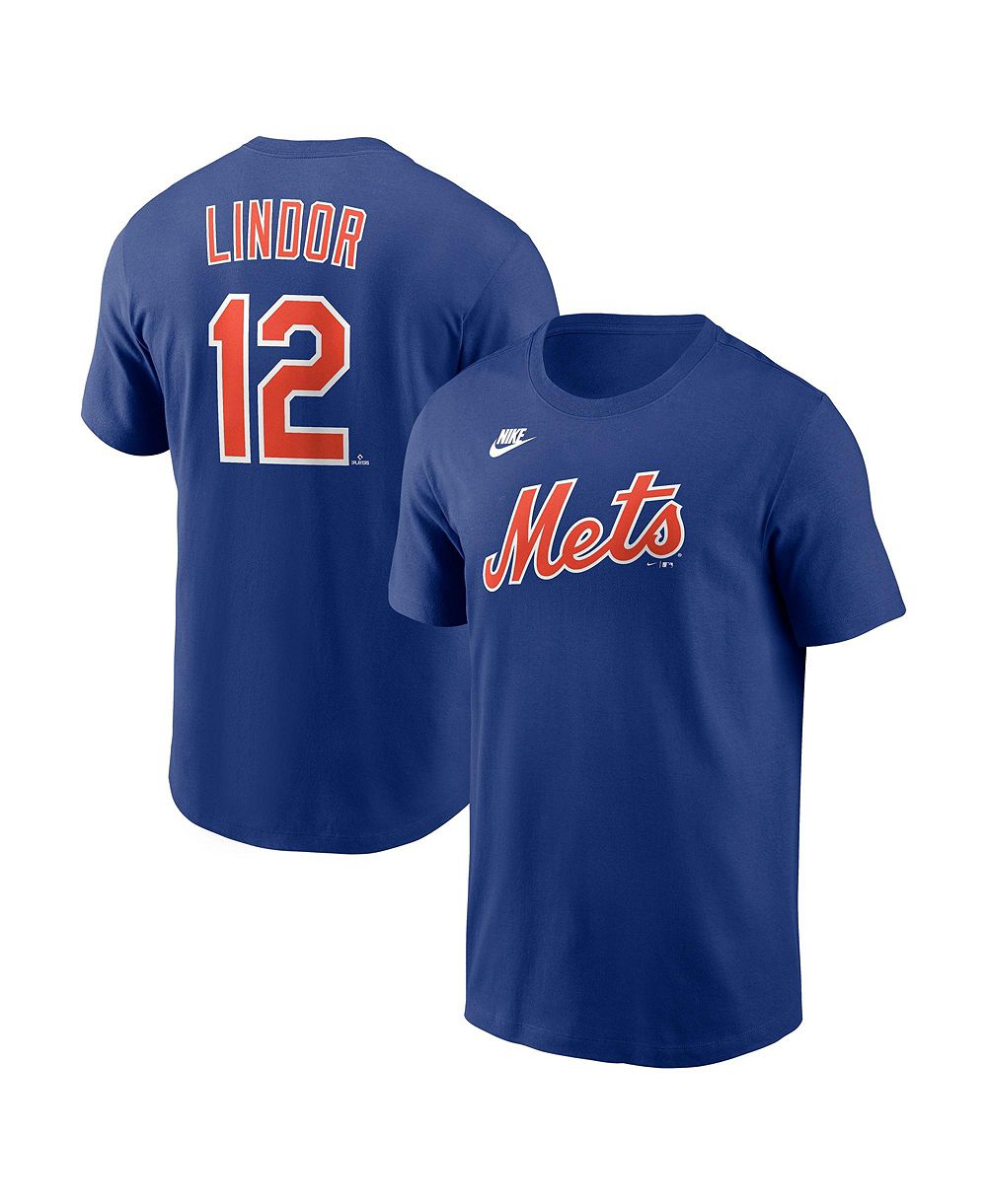 Мужская футболка Nike Francisco Lindor Royal New York Mets Cooperstown Collection Name Number