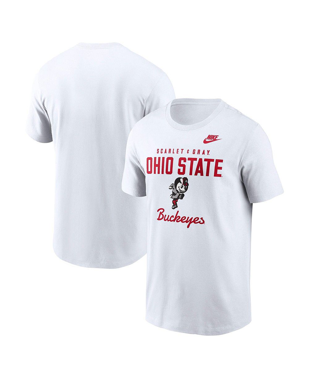 Мужская футболка Nike White Ohio State Buckeyes Legacy Stacked Established