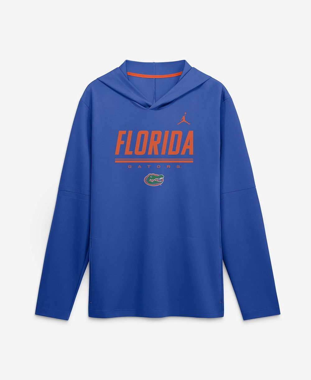 Мужская толстовка Jordan Royal Florida Gators 2026 Sideline Lightweight Long Sleeve Hooded Dri-FIT