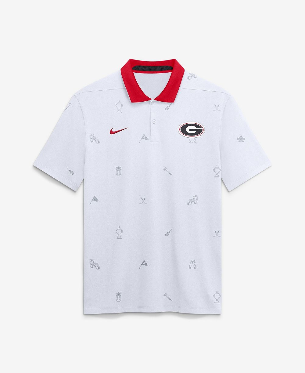 Nike Men's White Georgia Bulldogs Vapor Pattern Dri-FIT Polo Shirt