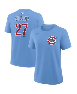 Nike Женская Seiya Suzuki Light Blue Chicago Cubs Name Number T-Shirt