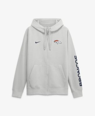 Nike Men's Gray Denver Broncos Cool Down Club Full-Zip Hoodie