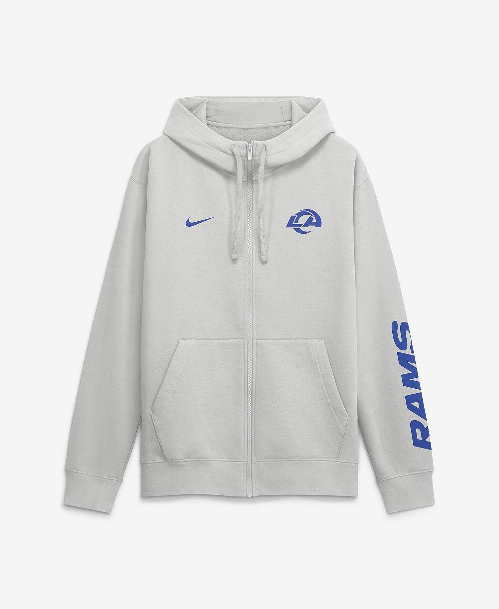 Nike Мужское худи Full-Zip Los Angeles Rams Cool Down Club, цвет Gray