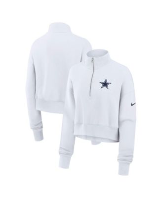Nike Женская белая укороченная флисовая толстовка на молнии Dallas Cowboys Phoenix
