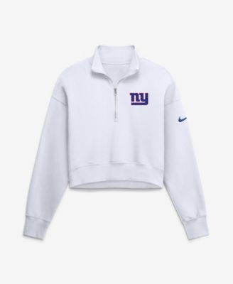 Женская толстовка Nike New York Giants Oversized Phoenix Fleece Cropped Quarter-Zip Sweatshirt