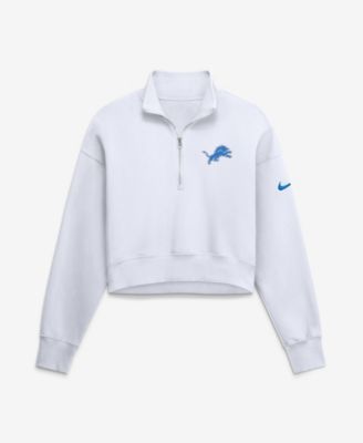 Женская толстовка Nike Detroit Lions Oversized Phoenix Fleece Cropped Quarter-Zip White