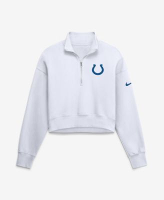 Женская толстовка Nike White Indianapolis Colts Oversized Phoenix Fleece Cropped Quarter-Zip
