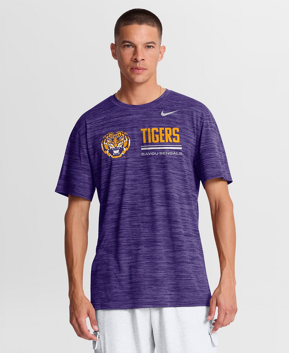 Мужская футболка Nike LSU Tigers Sideline Velocity Dri-FIT фиолетового цвета