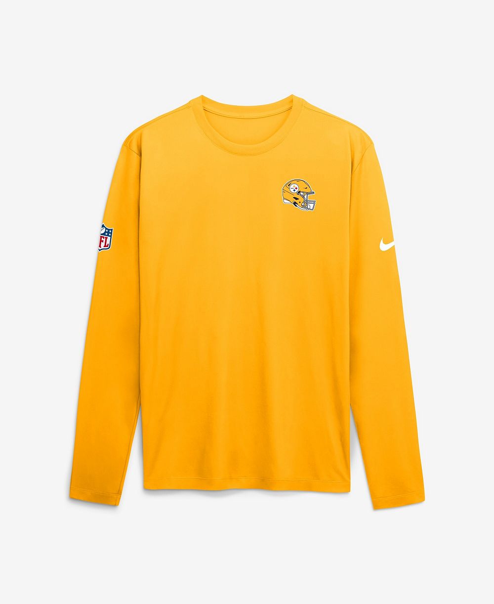 Nike Men's Gold Pittsburgh Steelers Legend Small Logo Dri-FIT Long Sleeve T-Shirt