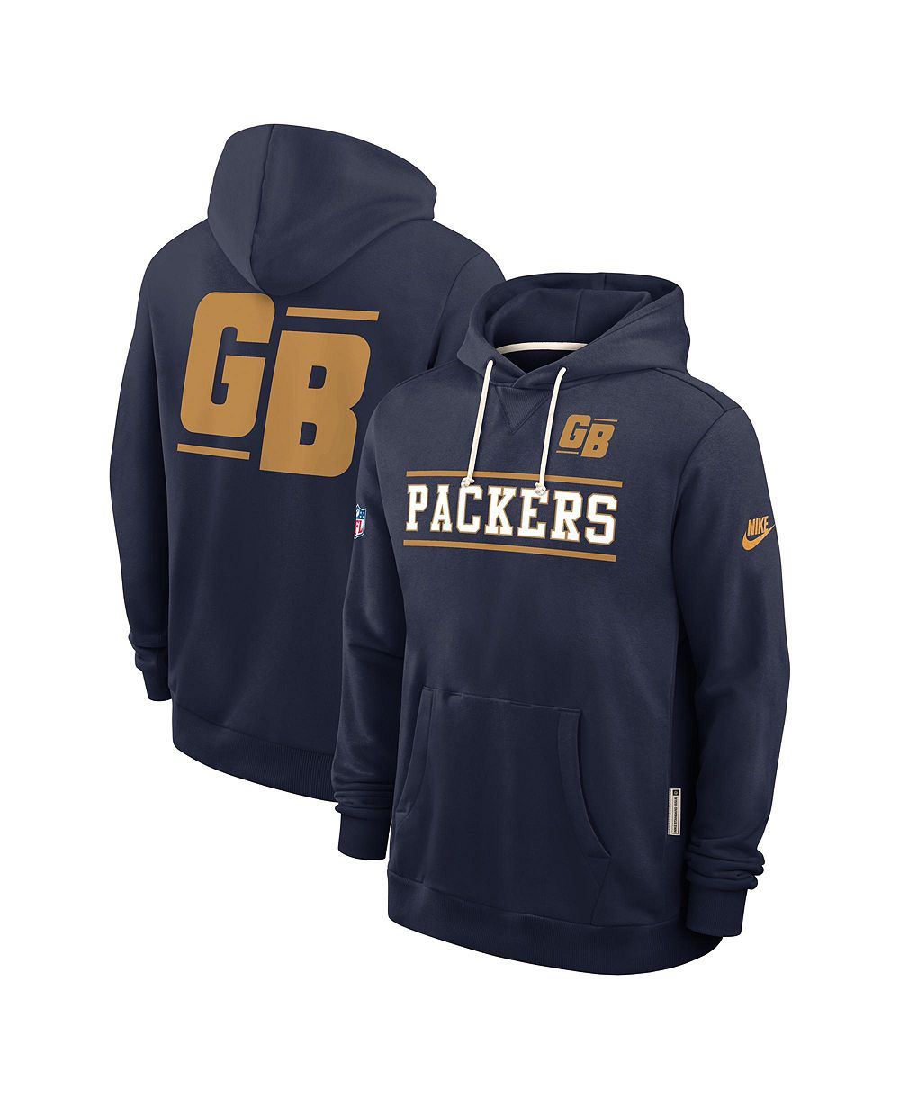 Nike Men's Navy Green Bay Packers Standard Issue Replay Officials Alternate Dri-FIT Hoodie