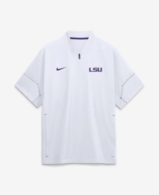 Nike Men's White LSU Tigers 2026 Sideline Short Sleeve Quarter-Zip Coaches Jacket
