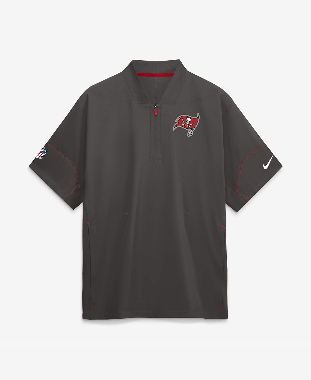 Мужская куртка Nike Tampa Bay Buccaneers Sideline Short Sleeve Quarter-Zip Coaches темно-серая