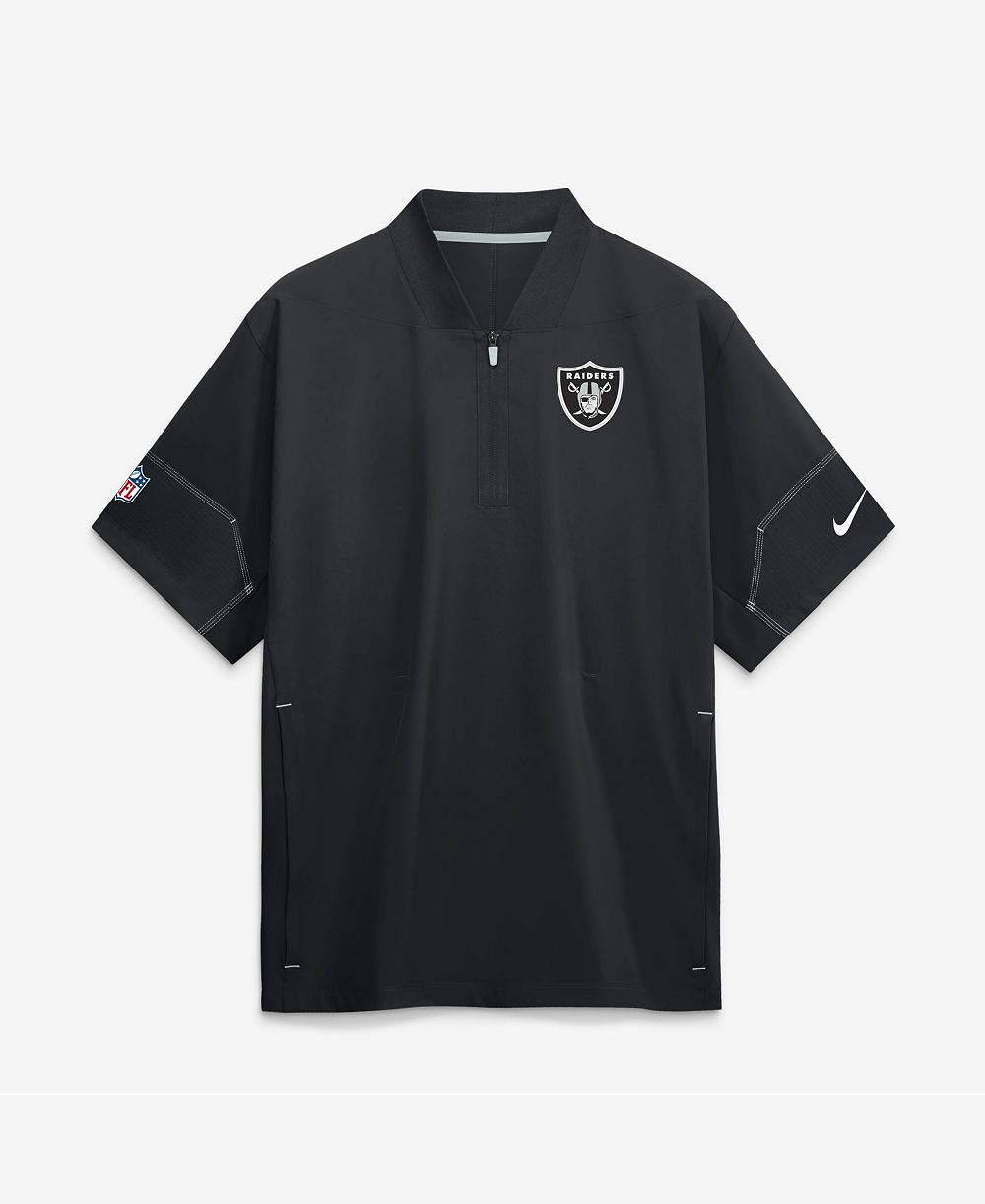 Мужская куртка Nike Black Las Vegas Raiders Sideline Short Sleeve Quarter-Zip Coaches