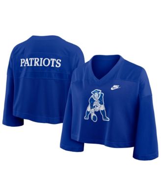 Женская джерси Nike Royal New England Patriots Rewind Cropped Mesh Dri-FIT Fashion Jersey