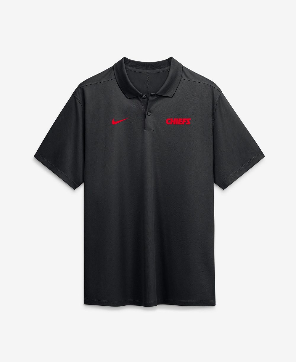 Nike Men's Black Kansas City Chiefs Wordmark Victory Dri-FIT Polo Shirt