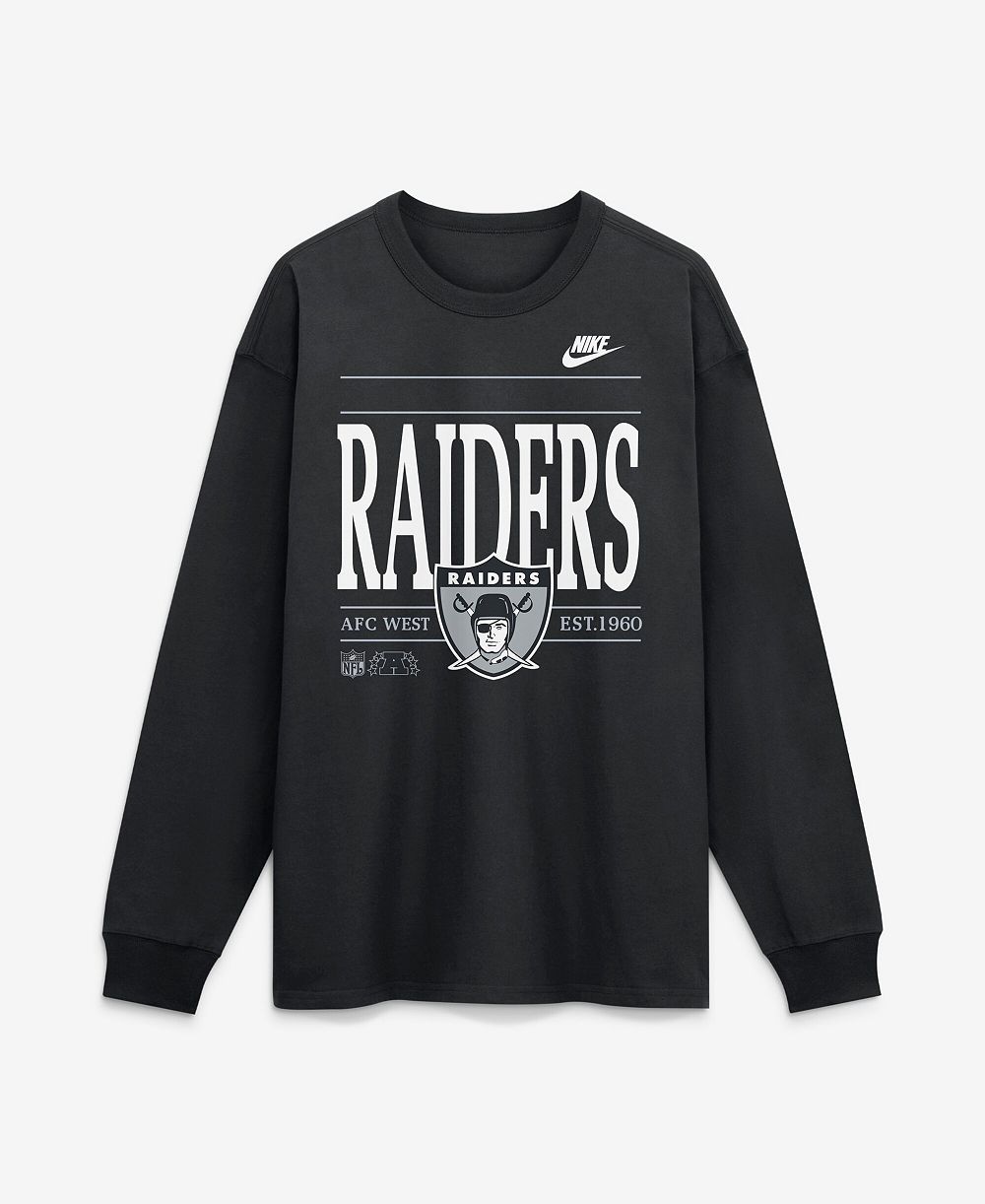 Nike Men's Black Las Vegas Raiders Red Zone Long Sleeve Max90 T-Shirt