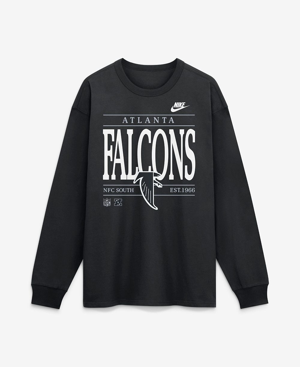 Nike Men's Black Atlanta Falcons Red Zone Long Sleeve Max90 T-Shirt