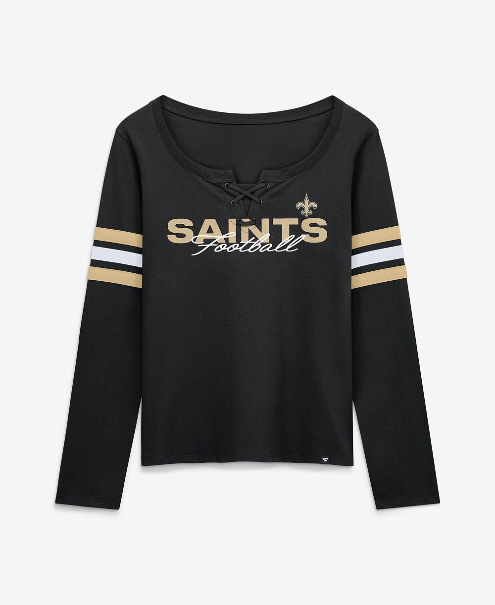 Женская футболка Fanatics New Orleans Saints Team First Coverage Scheme с длинным рукавом