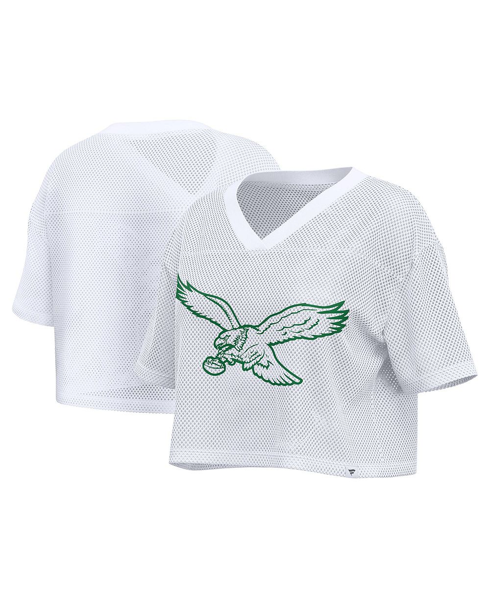Женская джерси Fanatics Philadelphia Eagles Oversized Mesh Cropped V-Neck