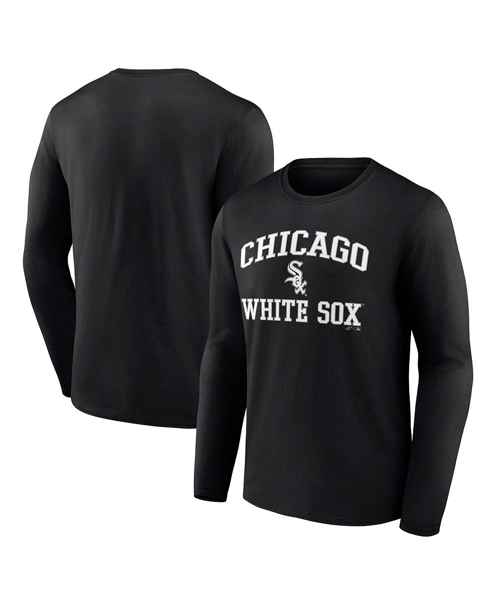 Мужская футболка Logo Athletic Black Chicago White Sox Heart Soul с длинным рукавом