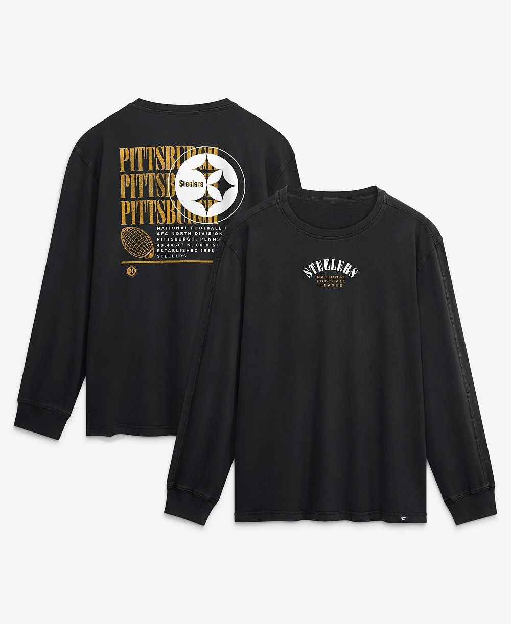 Мужской лонгслив Fanatics Pittsburgh Steelers Relaxed Fullback Drive черный