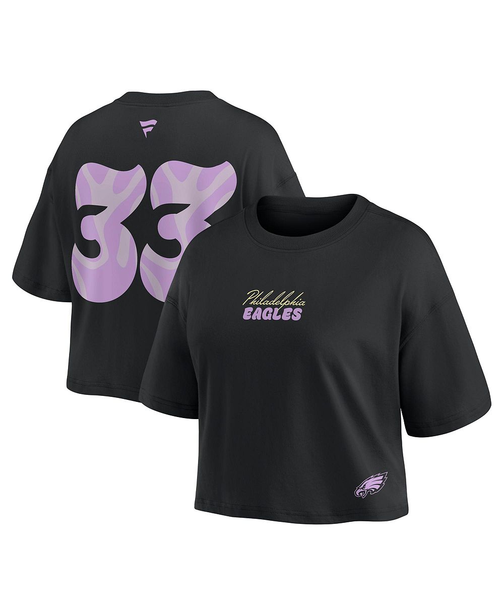 Женская футболка Fanatics Philadelphia Eagles Cooper DeJean Cropped Puff-Print