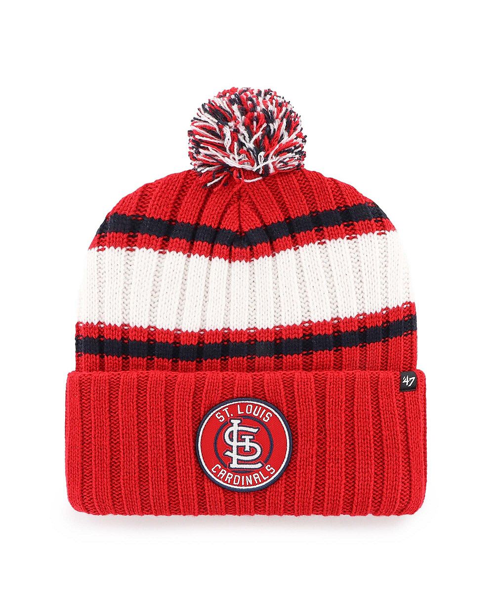 Мужская вязаная шапка '47 Brand St. Louis Cardinals Plateau Cuffed with Pom