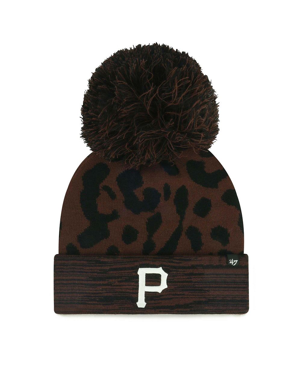 Женская вязаная шапка '47 Brand Brown Pittsburgh Pirates Rosette Cuffed with Pom