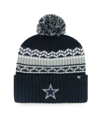 Детская вязаная шапка '47 Brand Navy Dallas Cowboys Polar Vortex Cuffed с помпоном