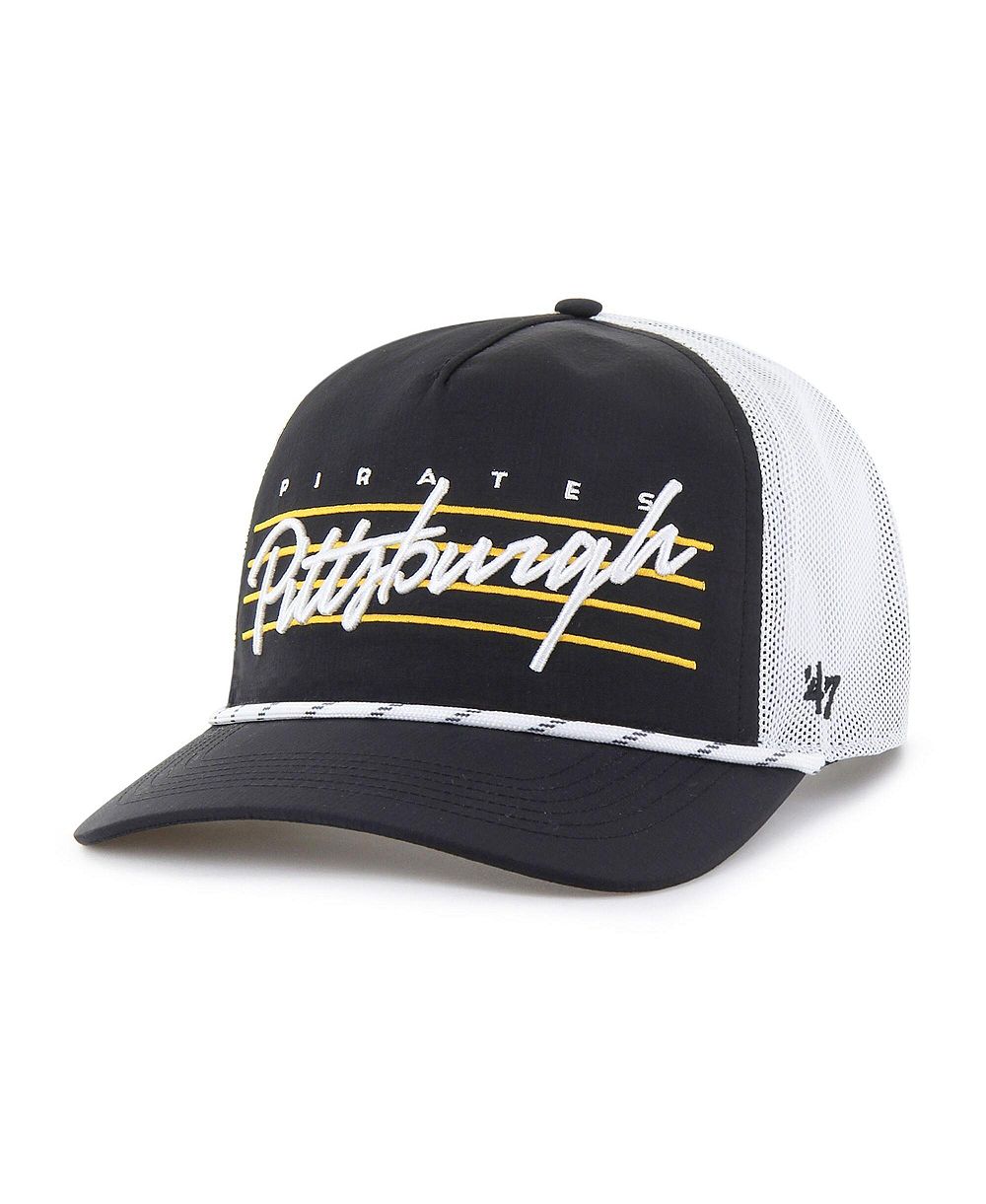 47 Brand Men's Black Pittsburgh Pirates Brrr Downburst Mesh Hitch Adjustable Hat