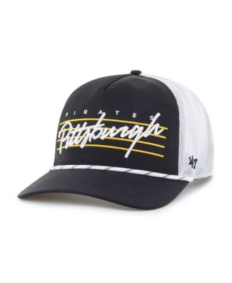 Мужская кепка '47 Brand Black Pittsburgh Pirates Brrr Downburst Mesh Hitch Adjustable