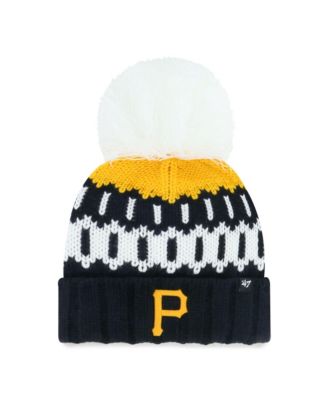 '47 Brand Женская вязаная шапка с помпоном '47 Brand Black Pittsburgh Pirates Felicity Cuffed