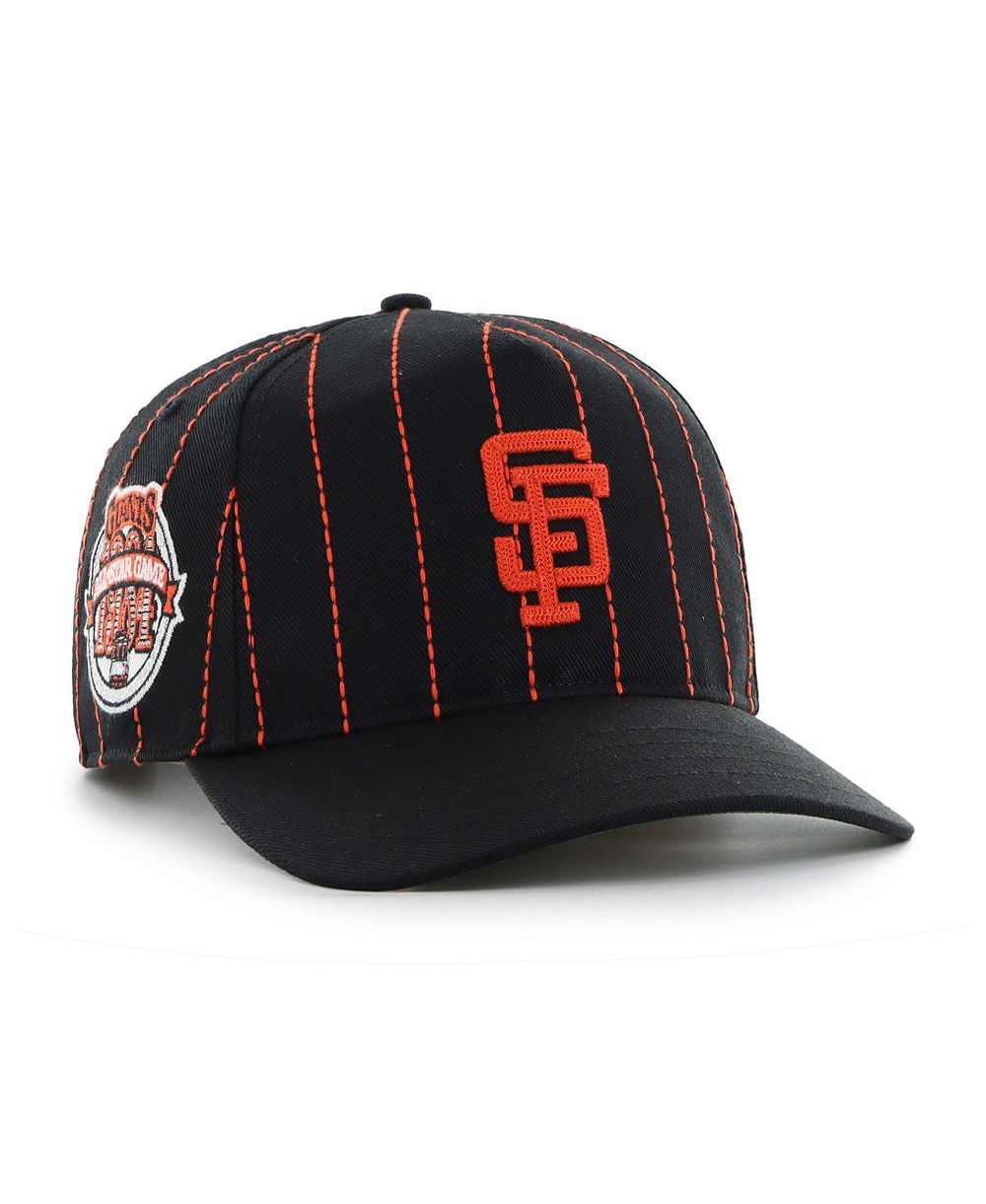 Мужская кепка 47 Brand x Rawlings Black San Francisco Giants Pinstripe Hitch Adjustable Hat