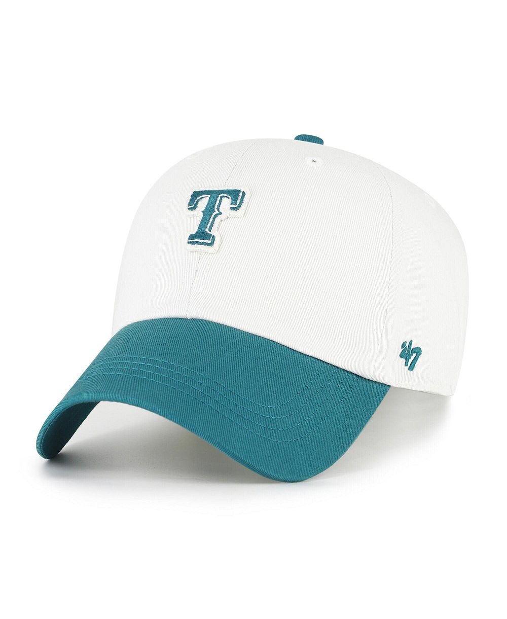 Мужская регулируемая кепка '47 Brand White/Teal Texas Rangers Contemporary Tonal Clean Up