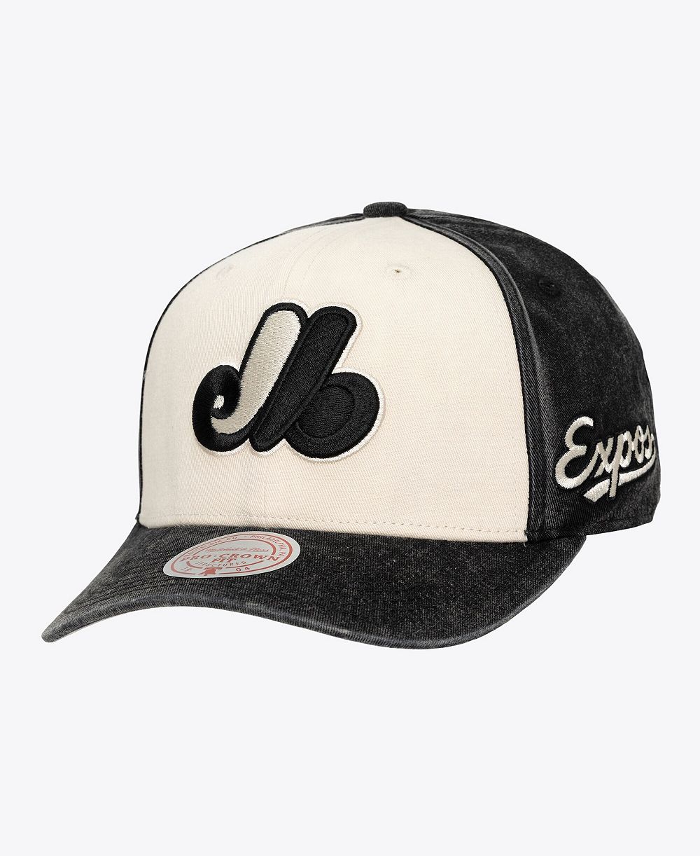 Mitchell & Ness Мужская и Женская кепка Montreal Expos Snow Block Pro Crown, регулируемая