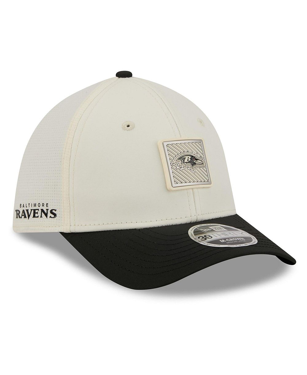 Мужская кепка New Era Cream/Black Baltimore Ravens 2026 NFL Training Camp 39THIRTY Flex Hat