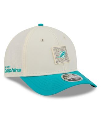 Мужская регулируемая кепка New Era Miami Dolphins 2026 NFL Training Camp 9FORTY Cream/Aqua