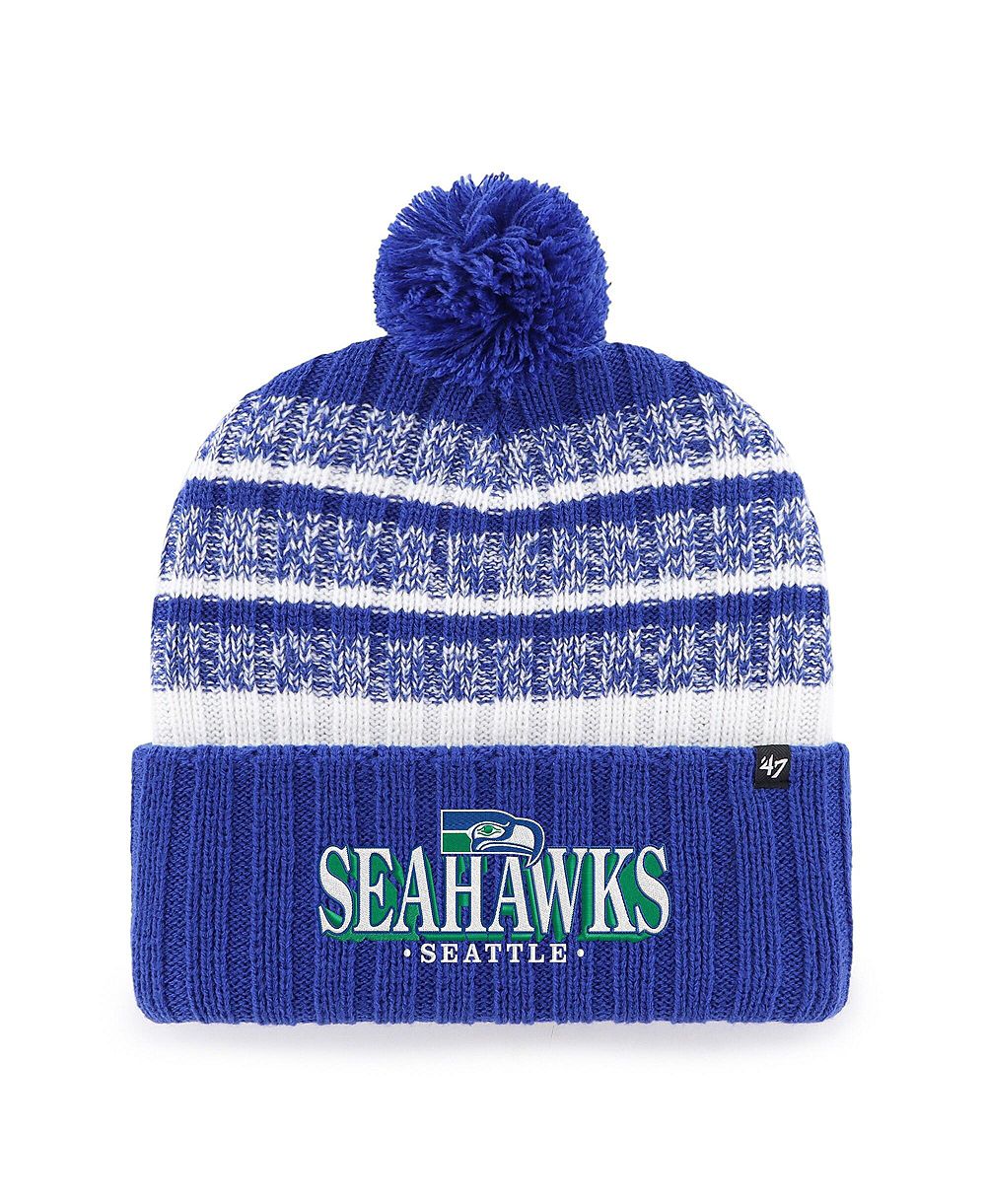 47 Brand Men's Royal Seattle Seahawks Region Cuffed Knit Hat with Pom