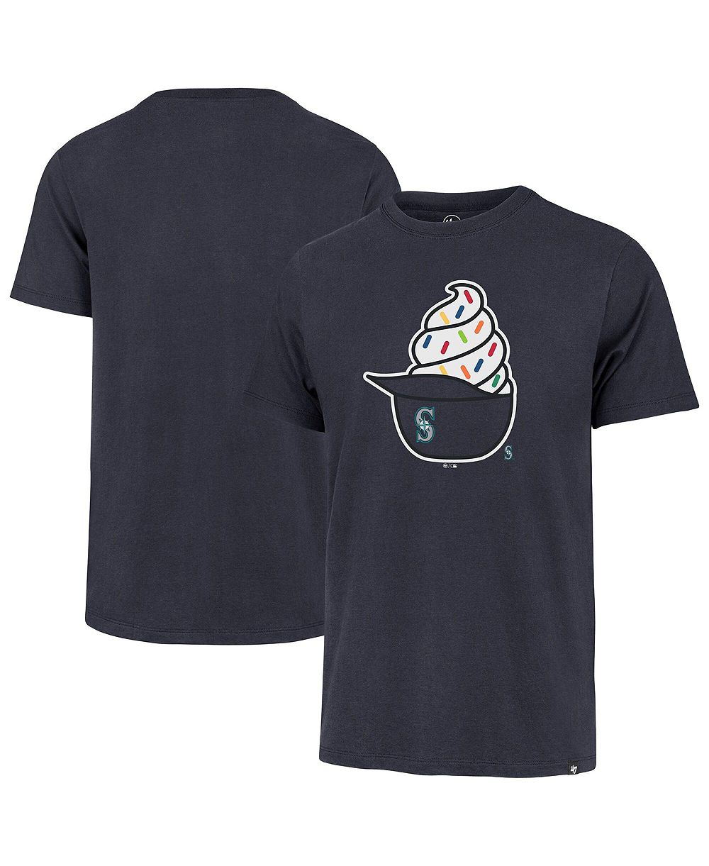 47 Brand Men's Navy Seattle Mariners Ice Cream Helmet Franklin T-Shirt