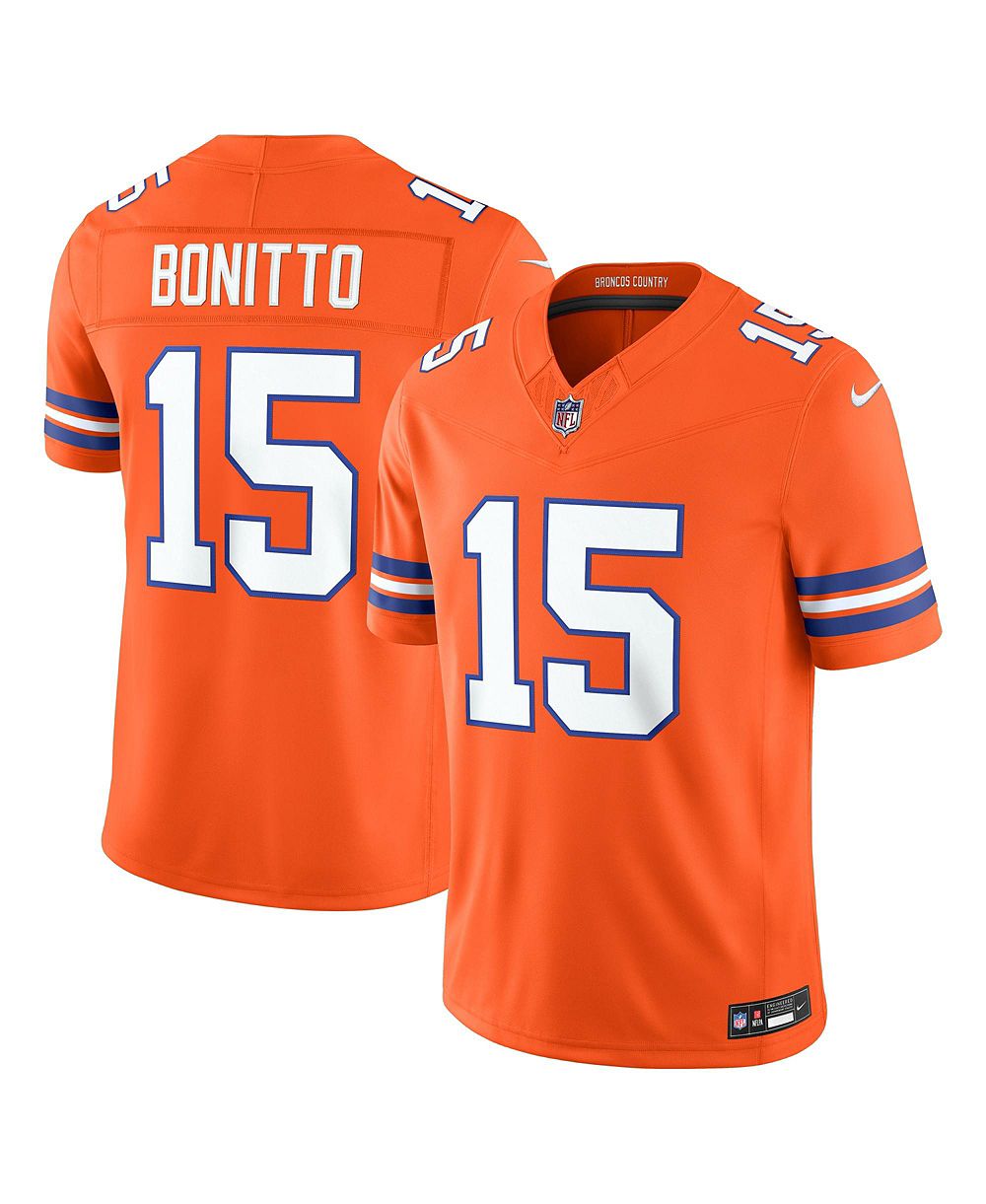 Мужская джерси Nike Nik Bonitto Orange Denver Broncos Alternate Mile High Collection 1977 Throwback Vapor F.U.S.E. Stitched Limited