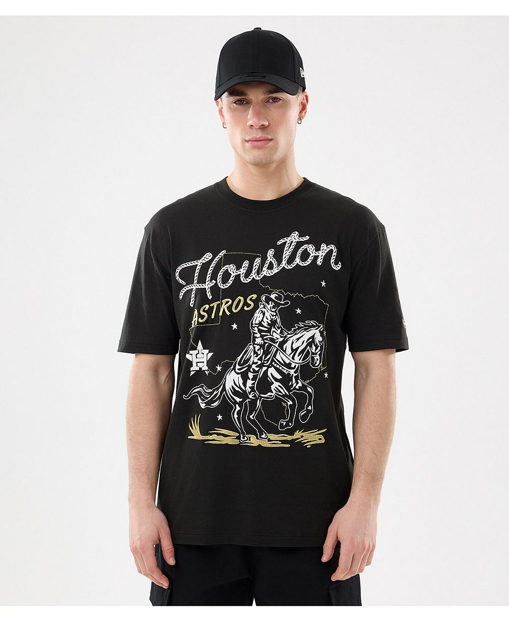 Мужская футболка New Era Black Houston Astros Injection Lifestyle Urban Ranchwear