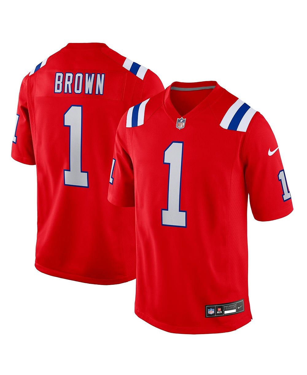Nike Men's A.J. Brown Red New England Patriots Game Jersey