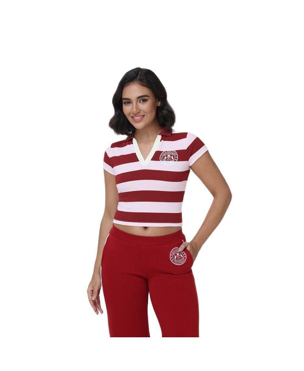 Juicy Couture Женский укороченный поло топ в полоску