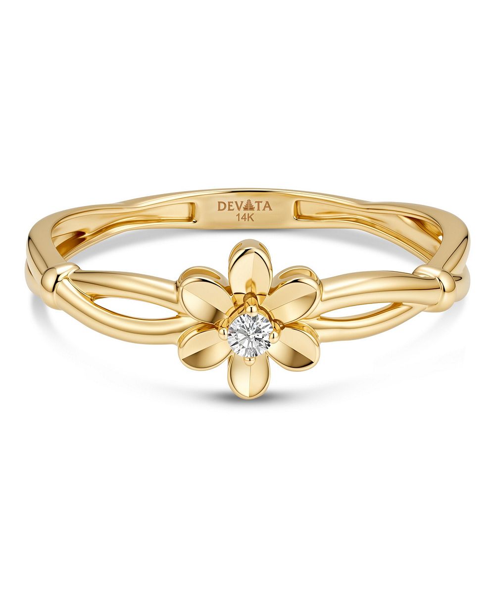 Devata Daisy Flower Ring in 14K Gold