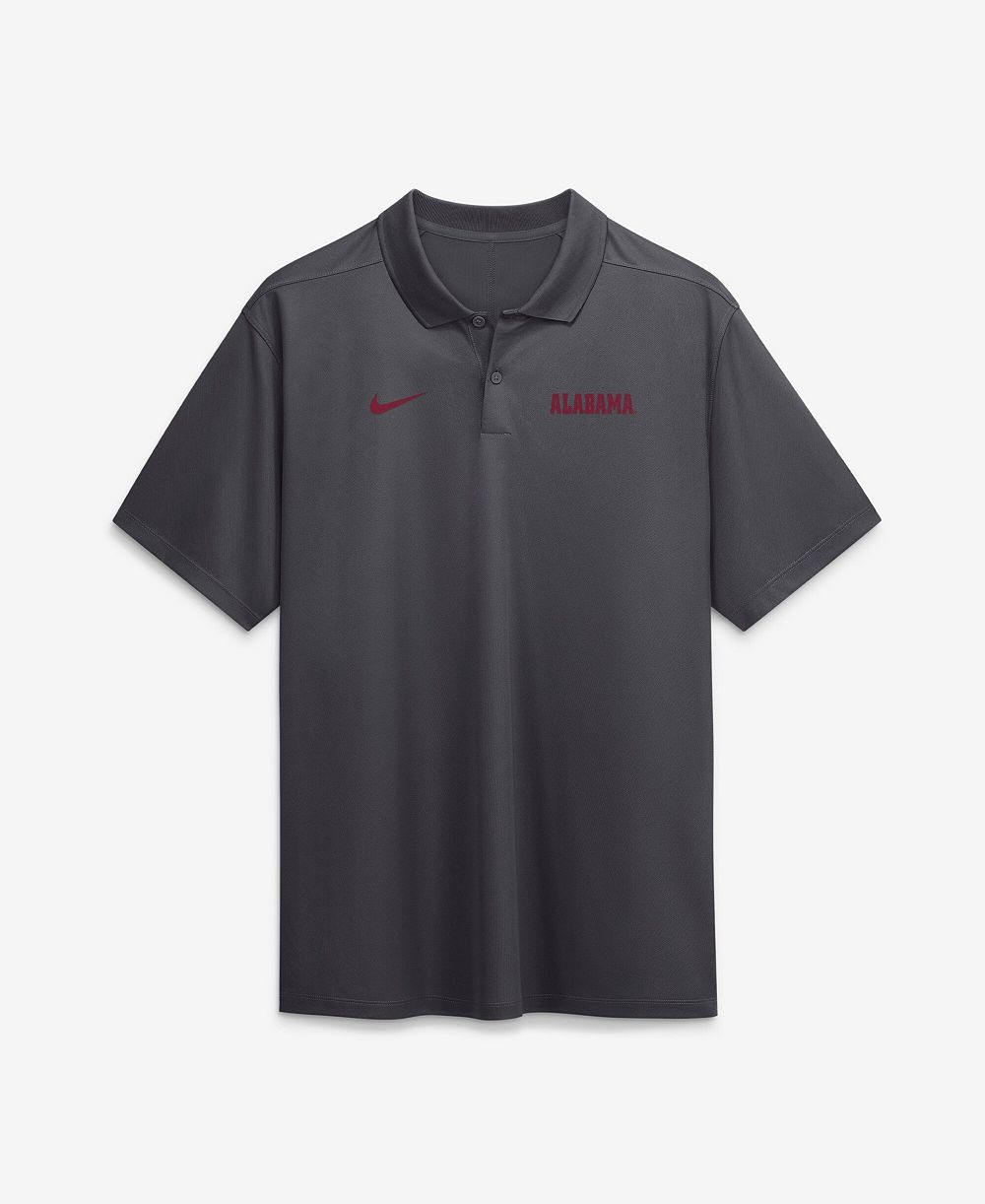 Мужская рубашка Nike Anthracite Alabama Crimson Tide Dri-FIT Victory Polo