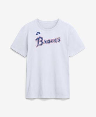 Nike Men's White Atlanta Braves Cooperstown Collection Wordmark T-Shirt