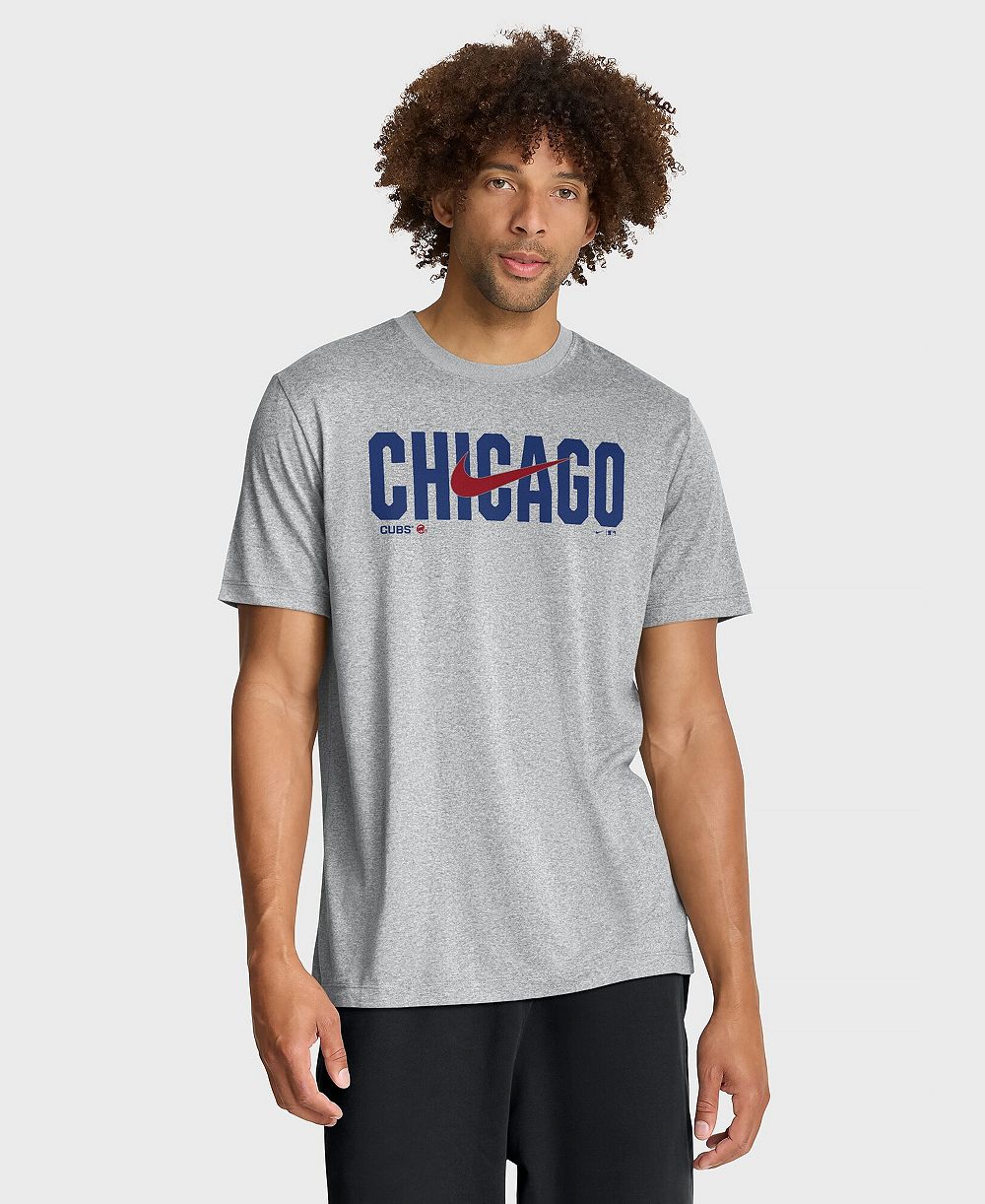 Nike Мужская футболка Chicago Cubs Swoosh Legend Dri-FIT Heather Gray