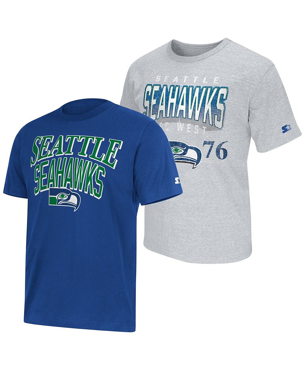 Мужской набор из двух футболок Starter Royal/Heather Gray Seattle Seahawks с ретро-логотипом